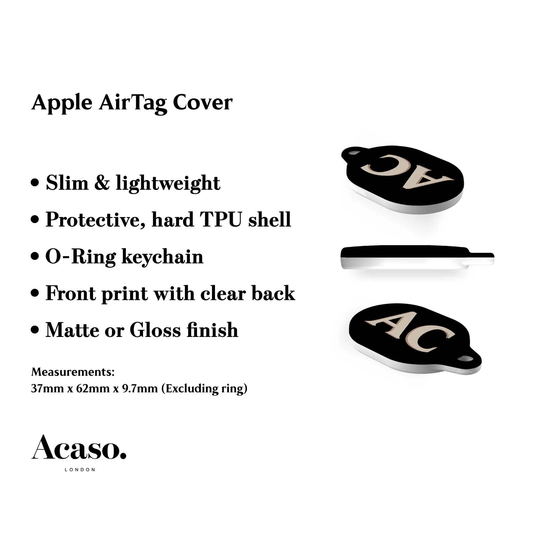 Custom Black AirTag Holder