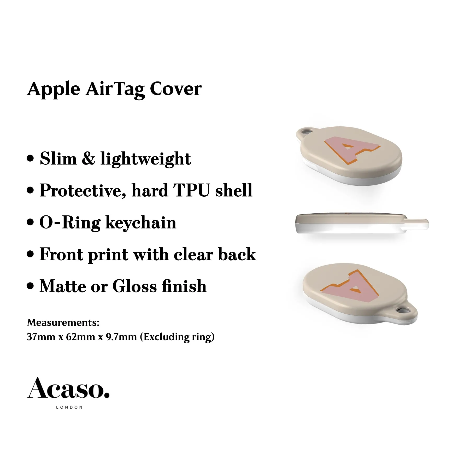 Custom Initial AirTag Holder
