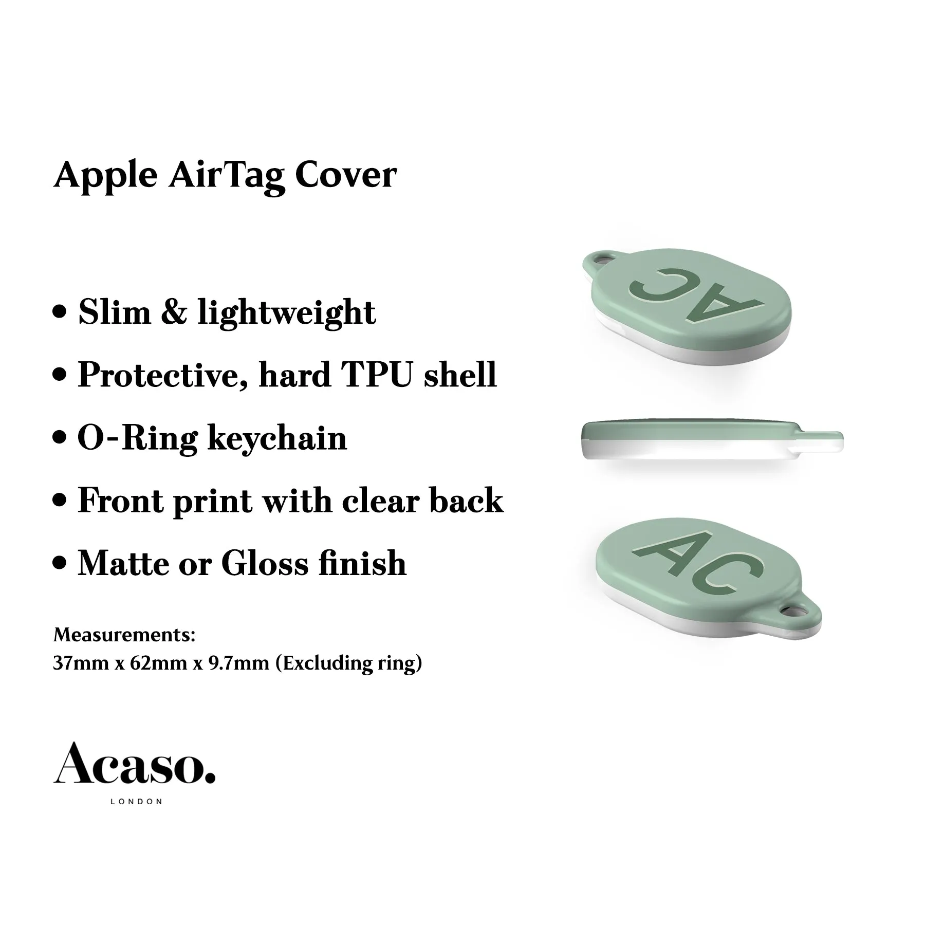 Custom Mint Green AirTag Holder