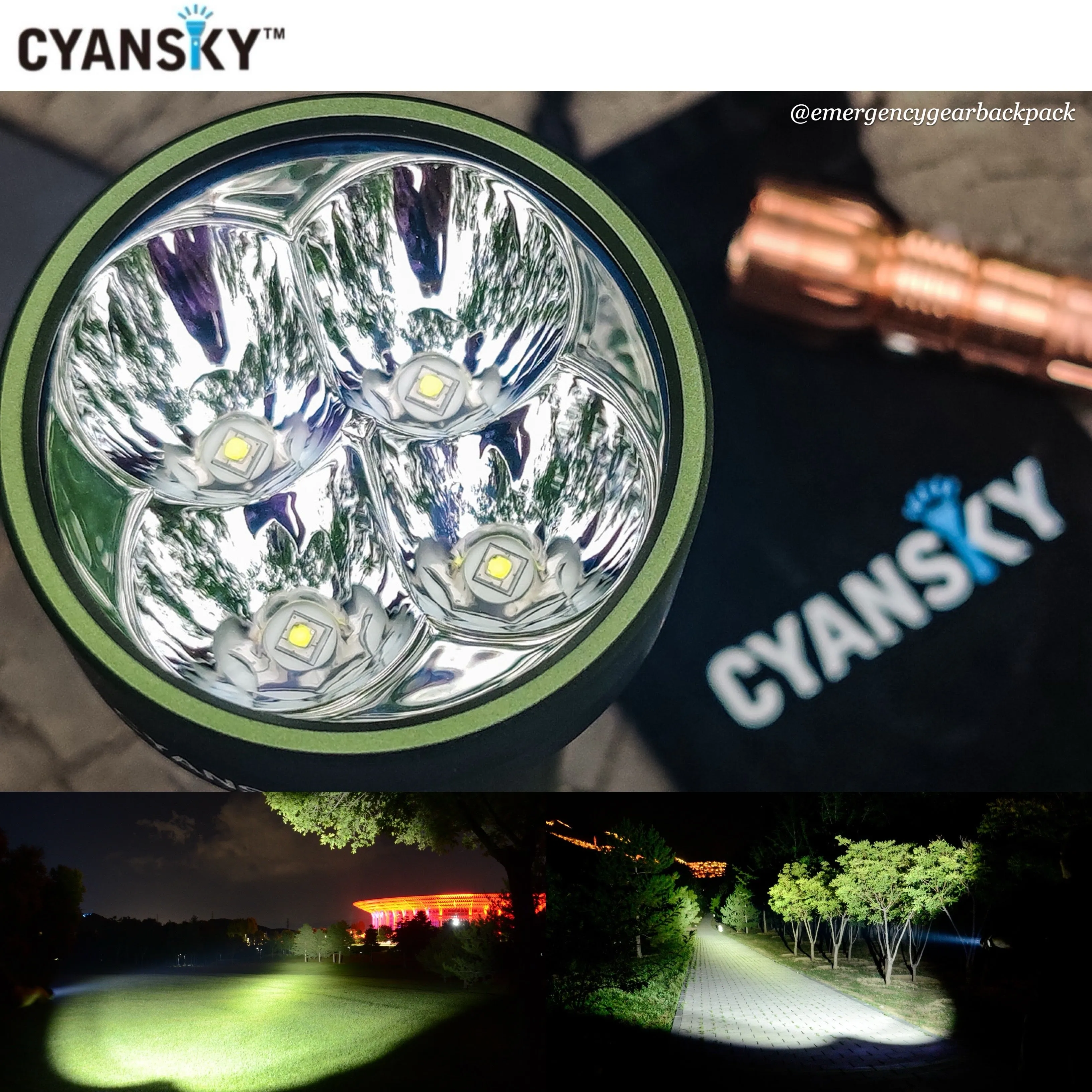 Cyansky Carbon Portable Steady Beam Searchlight 2000 Lumens 450M