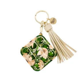 Dark Green Floral Lil Poppy Keychain