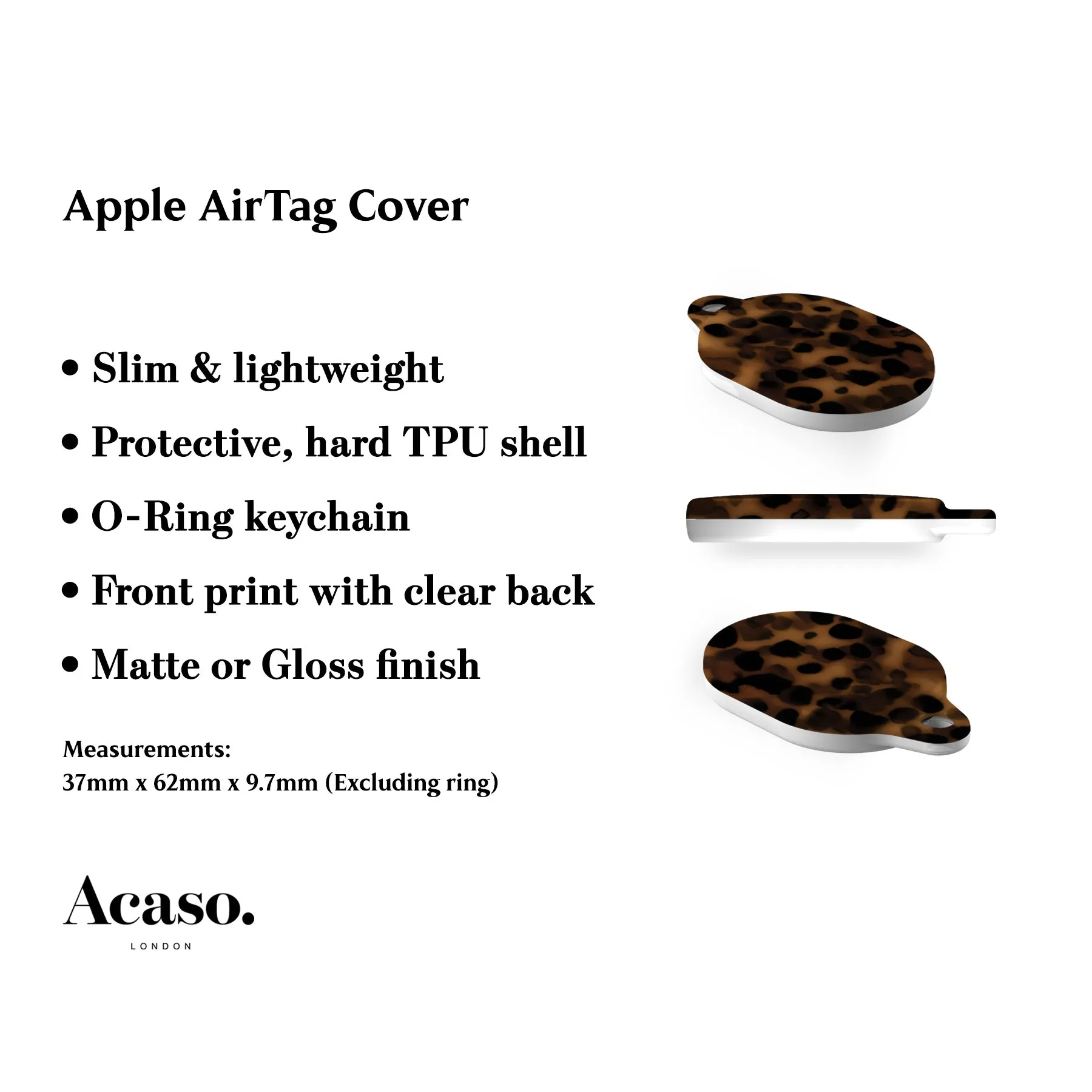 Dark Tortoise AirTag Holder