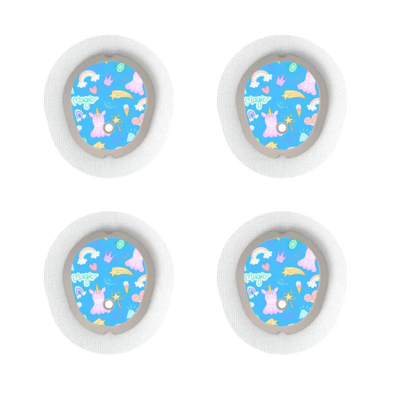 Dexcom G7/Dexcom ONE  Sensor Sticker (Unicorns & Rainbows) 4pk