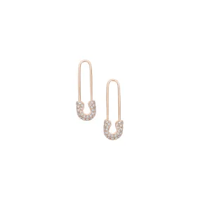 Diamond Safety Pin Ohrring - Roségold