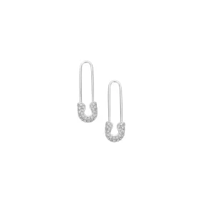 Diamond Safety Pin Ohrring - Weißgold
