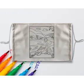 dinosaurColoring Sublimation Colouring Face Mask