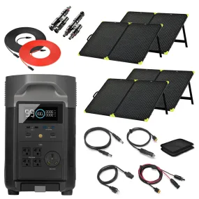 EcoFlow DELTA Pro 3.6kWh 3.6kW Solar Generator   4 x 200W Monocrystalline Solar Panels Kit