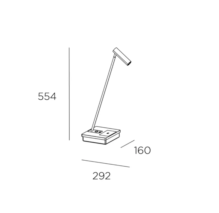 ELA White Elegant Directional Table Light With Wireless Device Charge - ID 10744