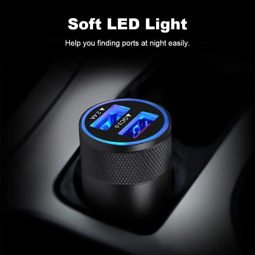 Fast Car Charger, 5.4A/30W Phone USB Car Charger Adapter Rapid Plug 2 Port Cigarette Lighter Charger