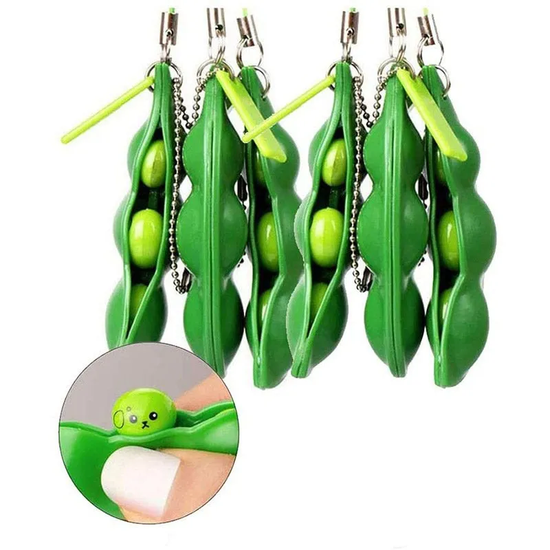 Fidget Toys Pack Anti Stress Peas Squishy Squeeze Decompression Toys Kawaii Funny Antiestres Beans Keychain Child Adults Toy
