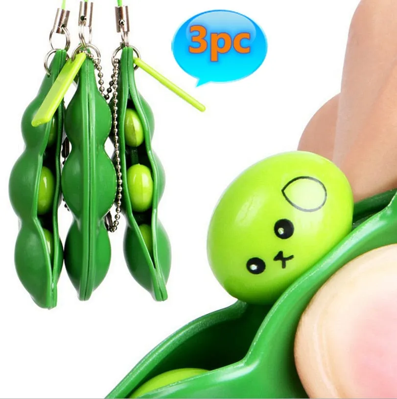 Fidget Toys Pack Anti Stress Peas Squishy Squeeze Decompression Toys Kawaii Funny Antiestres Beans Keychain Child Adults Toy
