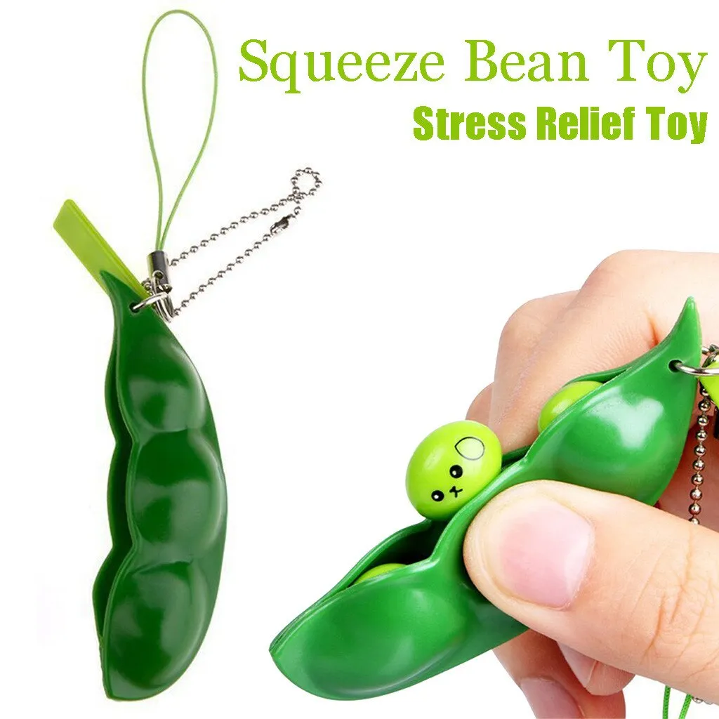 Fidget Toys Pack Anti Stress Peas Squishy Squeeze Decompression Toys Kawaii Funny Antiestres Beans Keychain Child Adults Toy