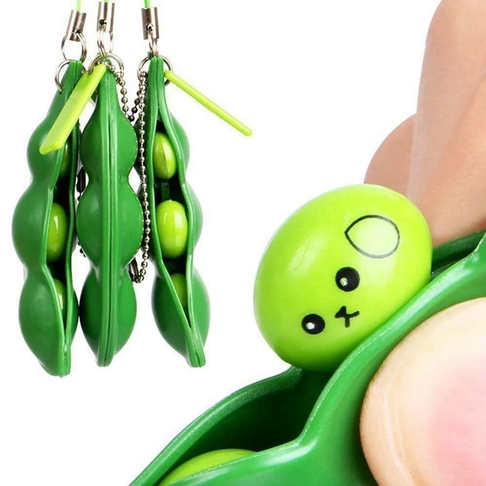 Fidget Toys Pack Anti Stress Peas Squishy Squeeze Decompression Toys Kawaii Funny Antiestres Beans Keychain Child Adults Toy