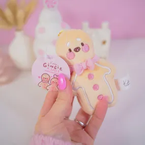 Gingie Gingerbread Kawaii Keychain Plushie | Cute Soft Toy Charm | Adorable Mini Gingerbread Ornament for Bags, Keys & Gifts