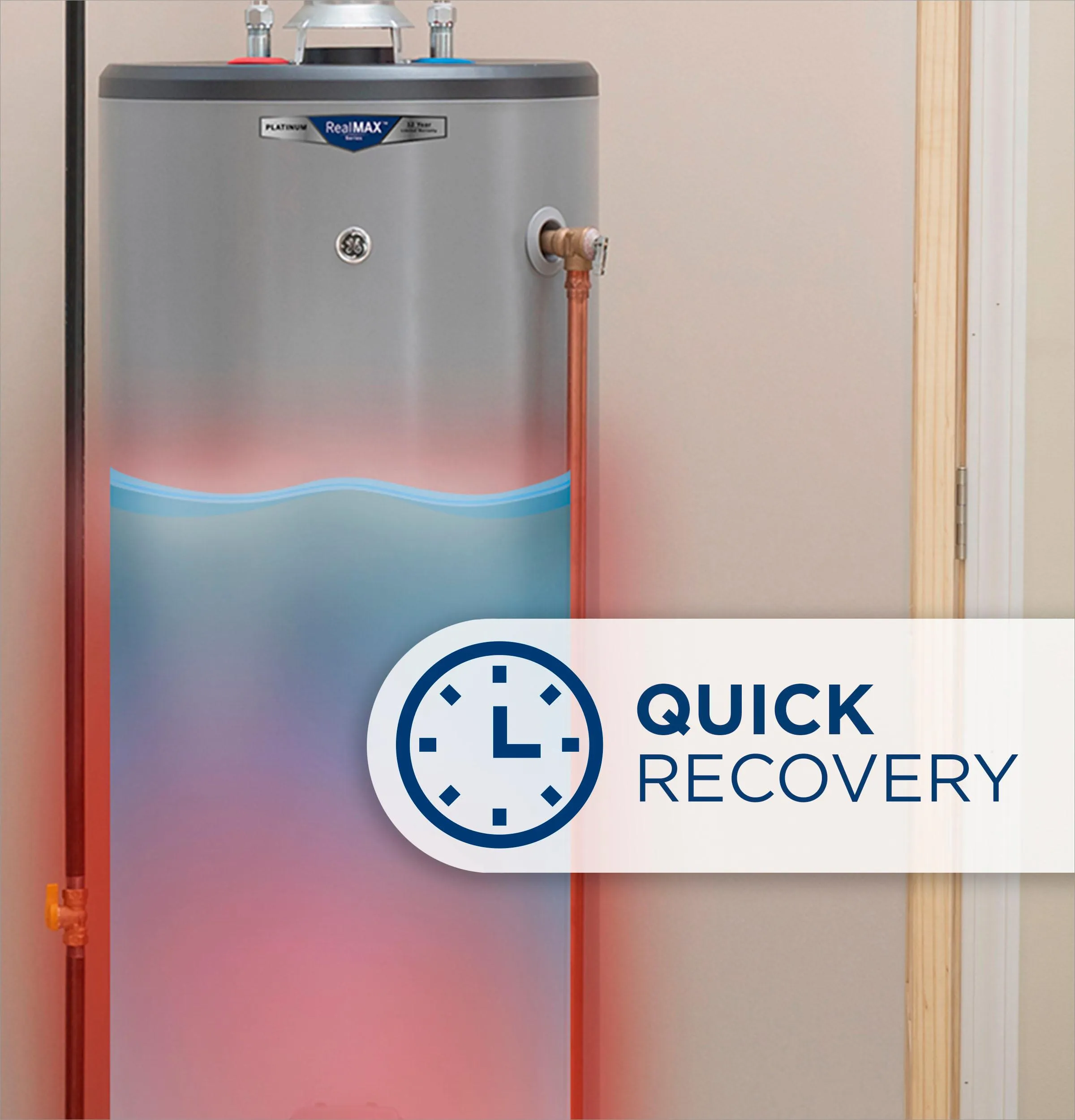 GP40S08BXR GE RealMAX Choice 40-Gallon Short Liquid Propane Atmospheric Water Heater