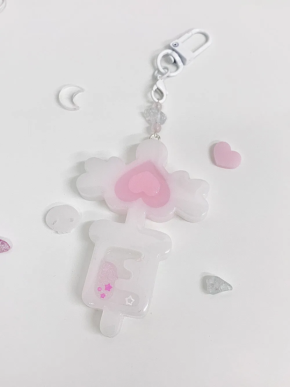 Handmade Magic Nurse Syringe Charm Keychain