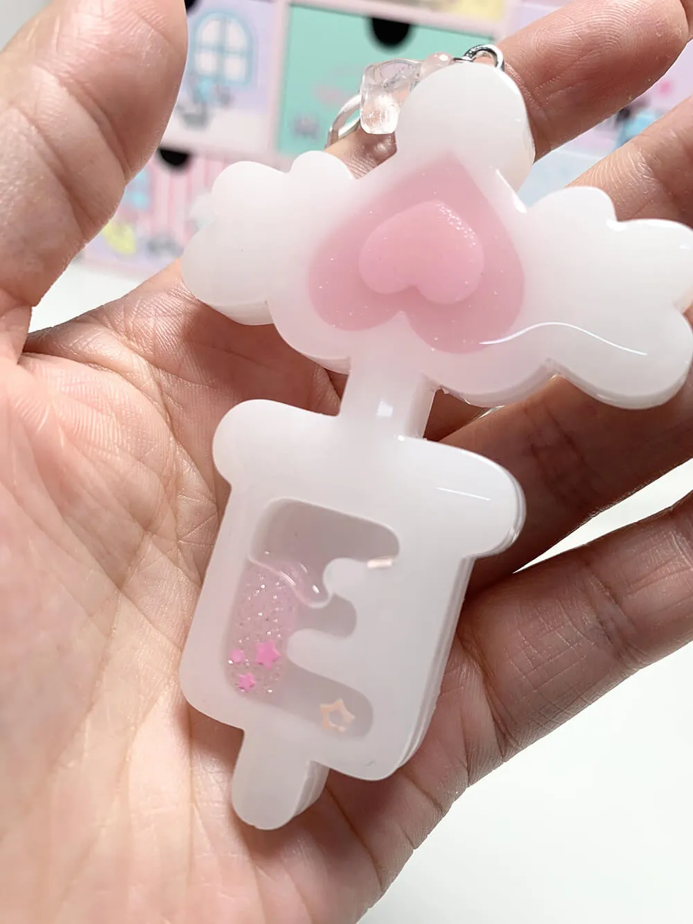 Handmade Magic Nurse Syringe Charm Keychain