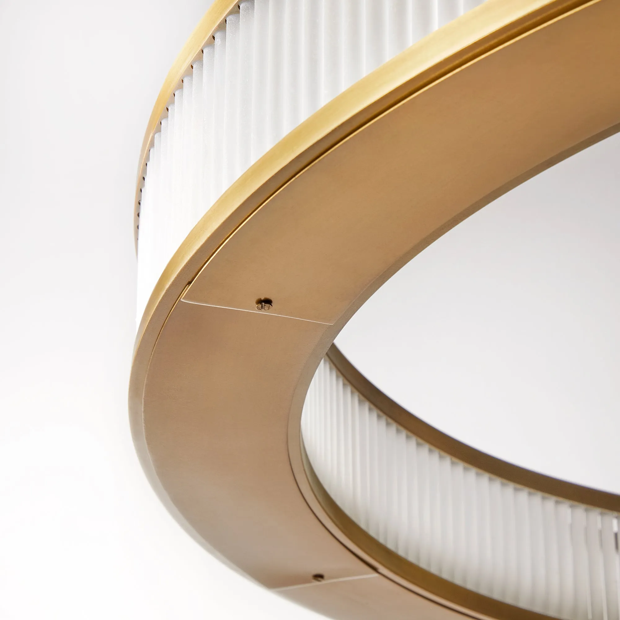 Hestia Chandelier in brass with glass rods