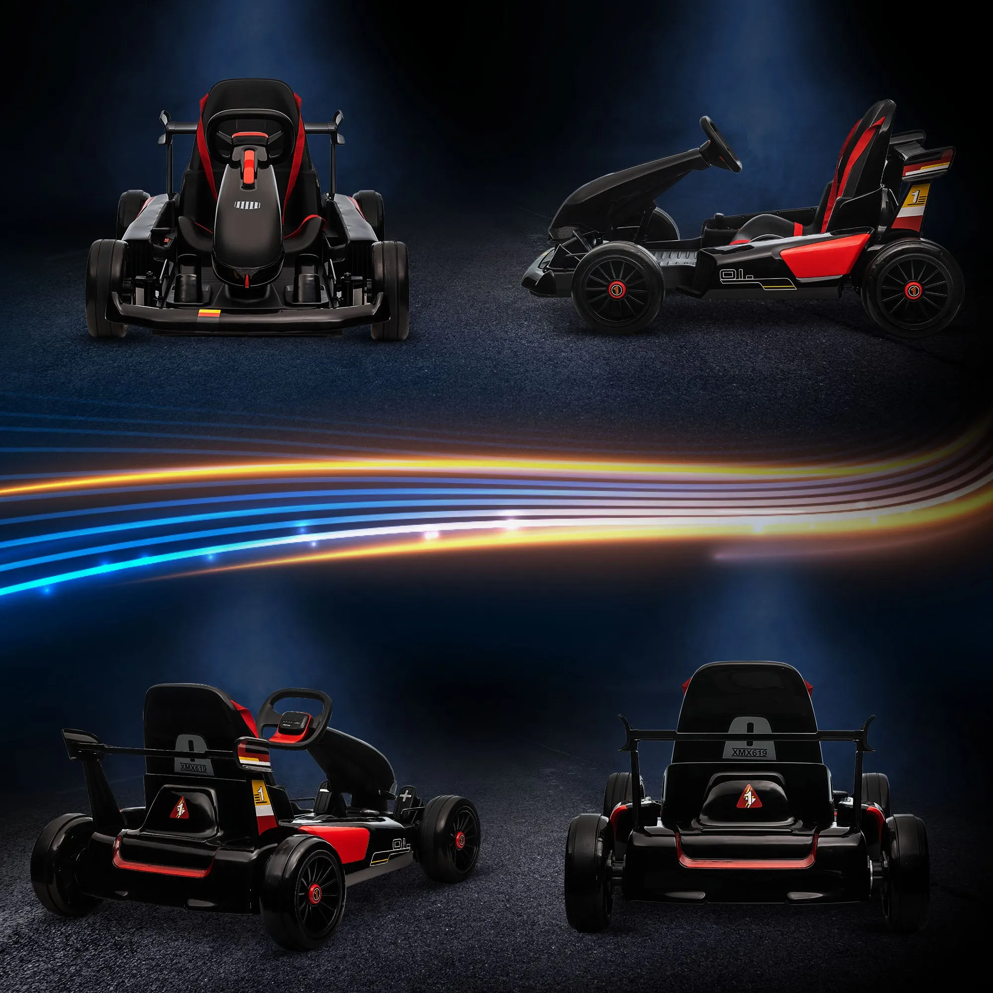 HOMCOM Kids Electric Ride On Go Cart 12v - Black