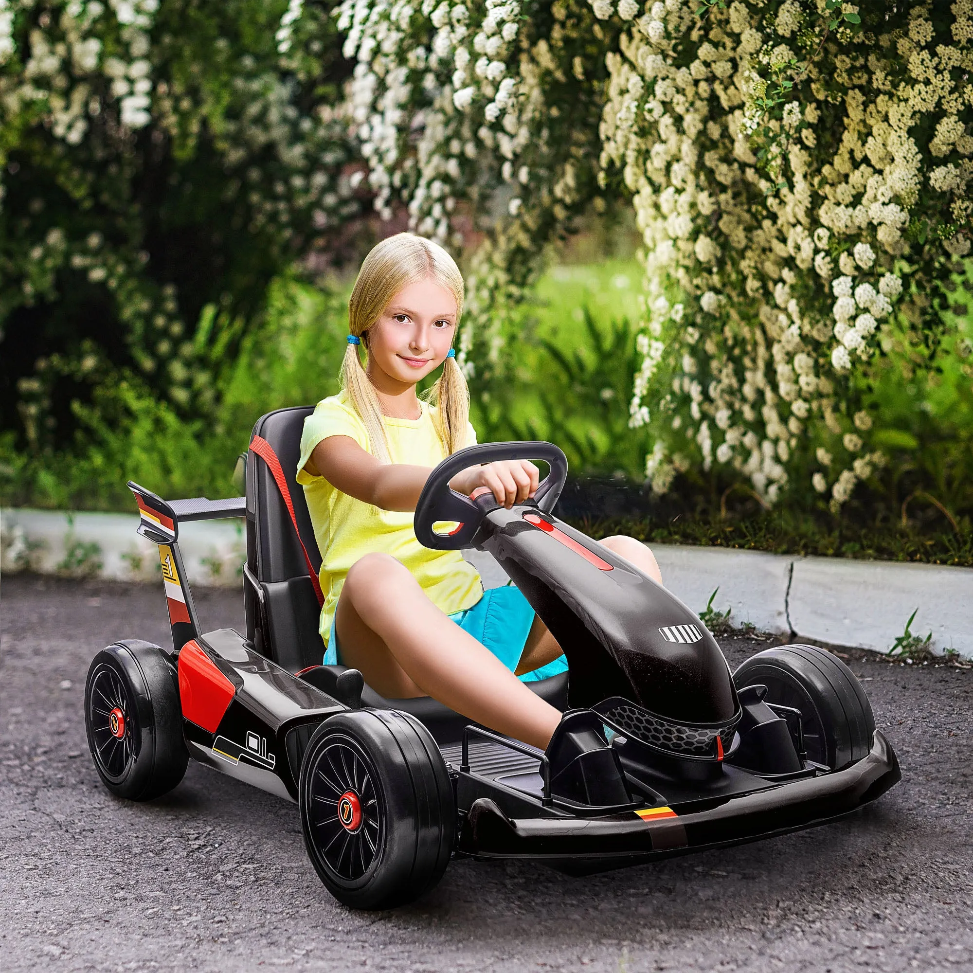 HOMCOM Kids Electric Ride On Go Cart 12v - Black