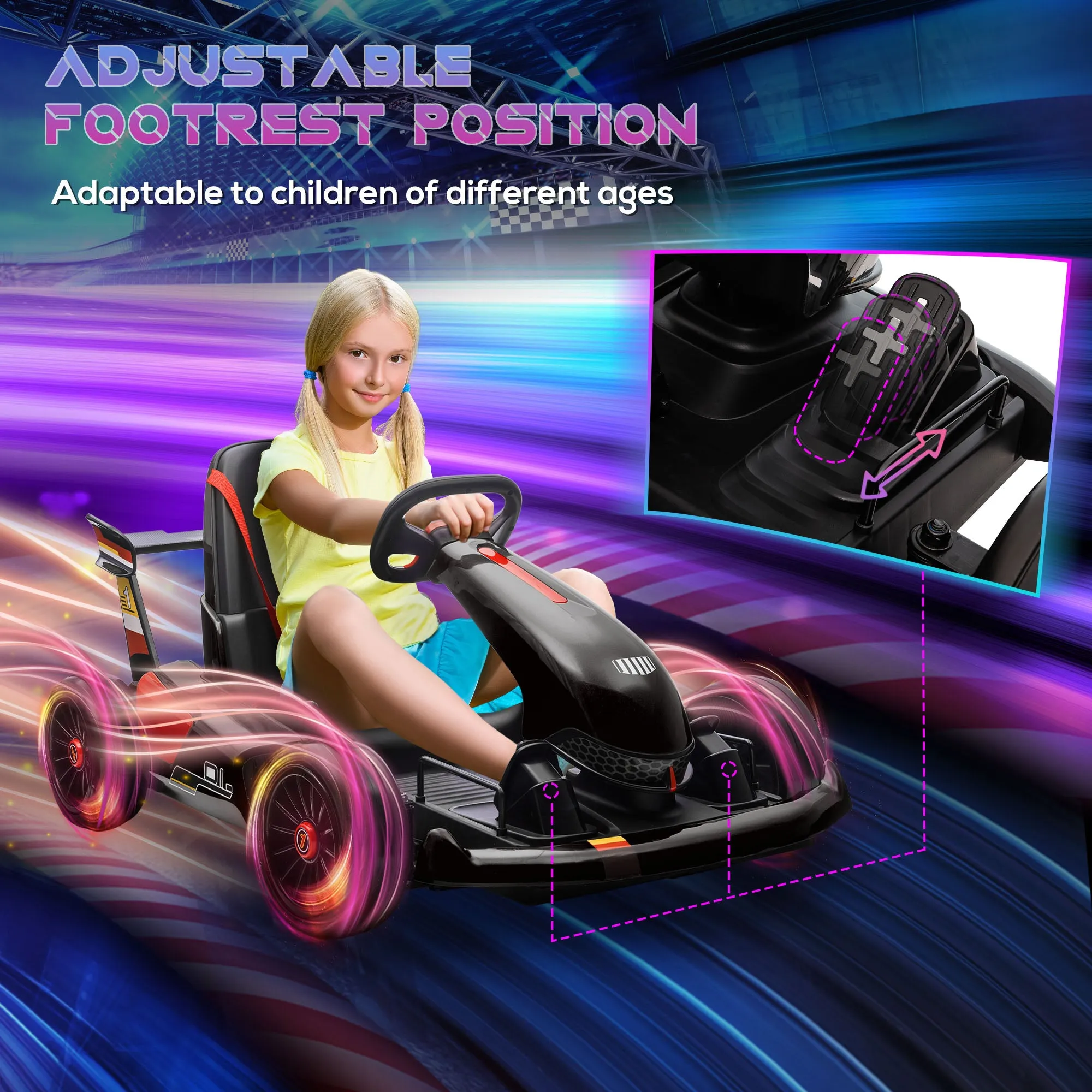 HOMCOM Kids Electric Ride On Go Cart 12v - Black