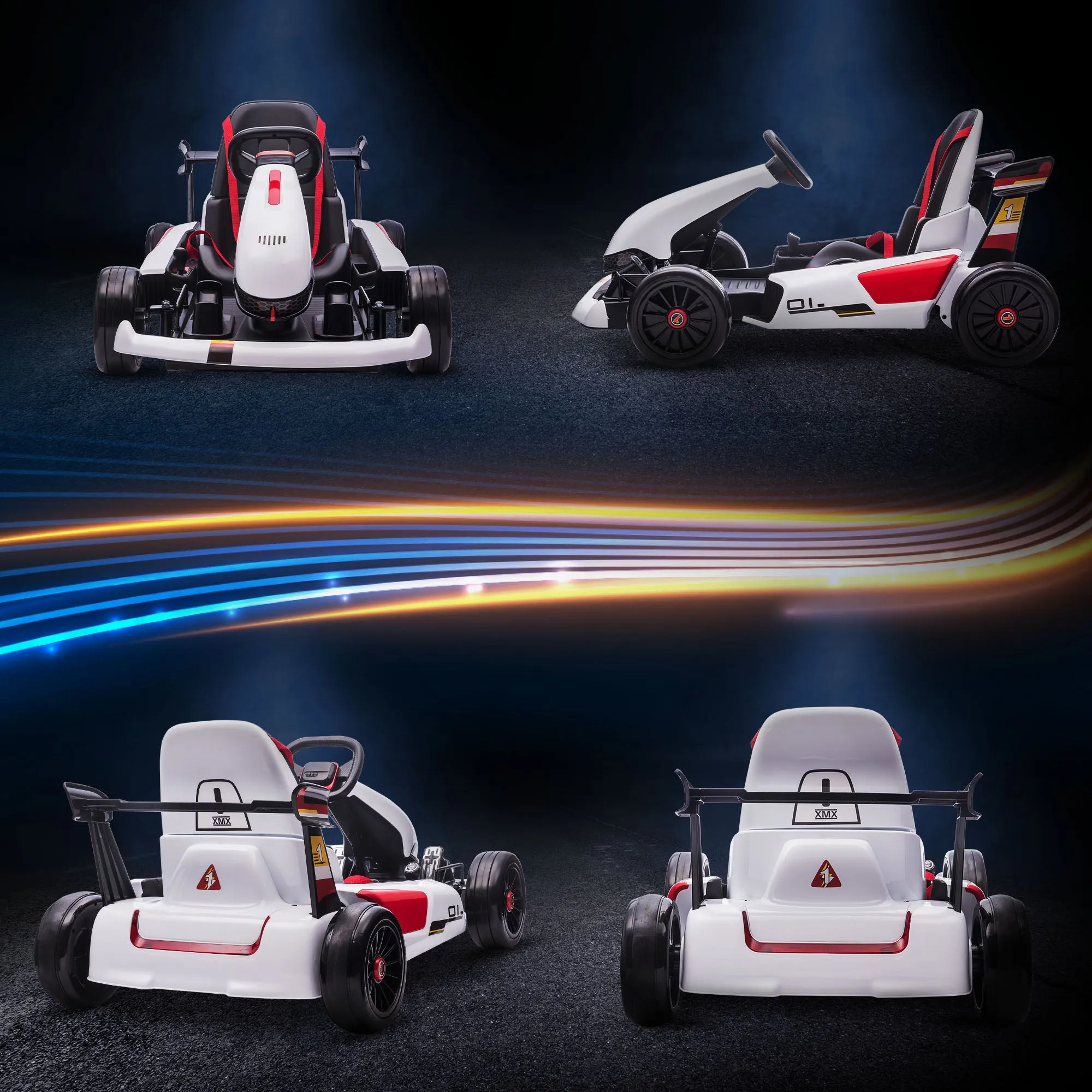 HOMCOM Kids Electric Ride On Go Cart 12v - White