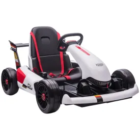 HOMCOM Kids Electric Ride On Go Cart 12v - White