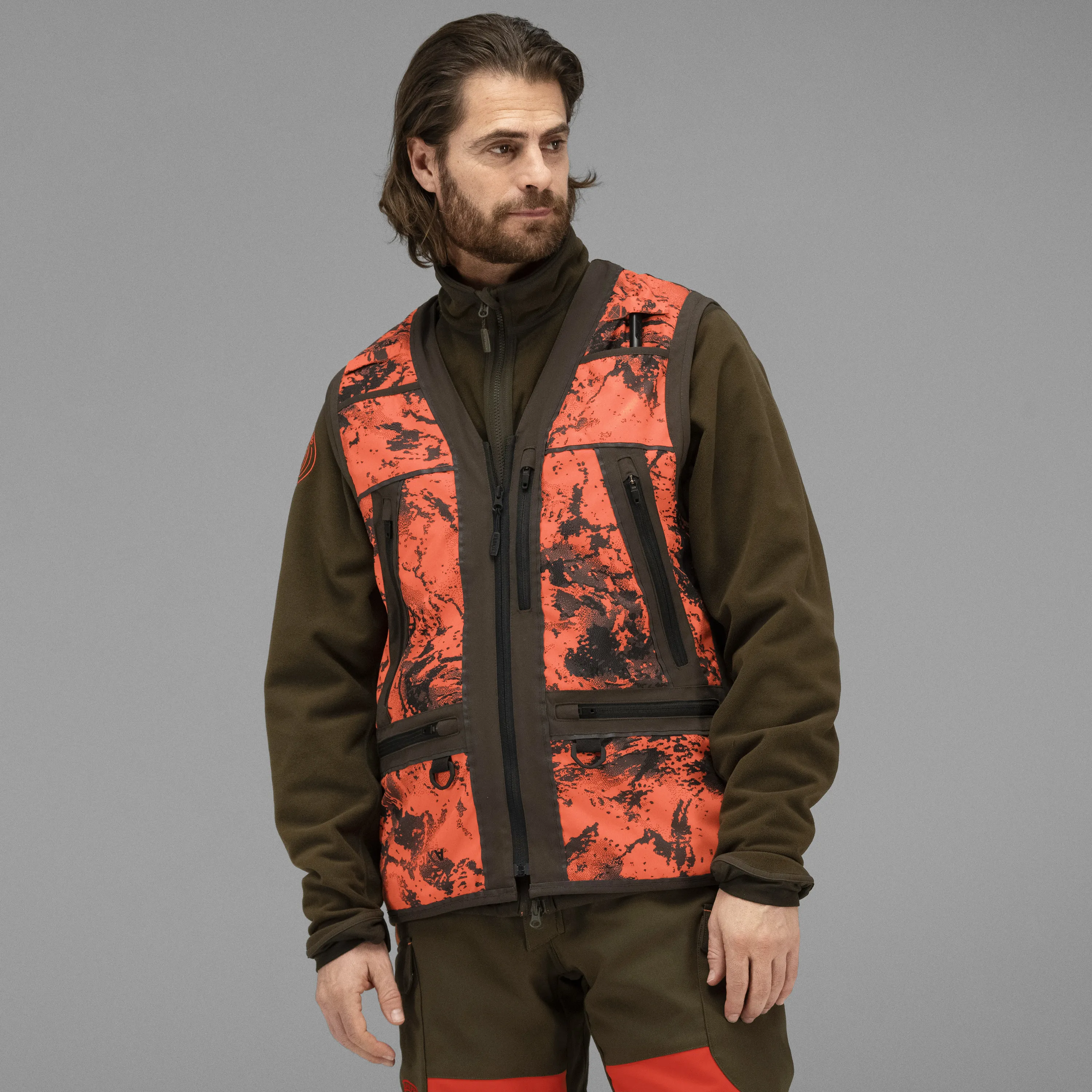 Härkila Men&#x27;s Wildboar Pro Safety Waistcoat Axis Msp®Orange Blaze/Shadow Brown | Buy Härkila Men&#x27;s Wildboar Pro Safety Waistcoat Axis Msp®Orange Blaze/Shadow Brown here | Outnorth