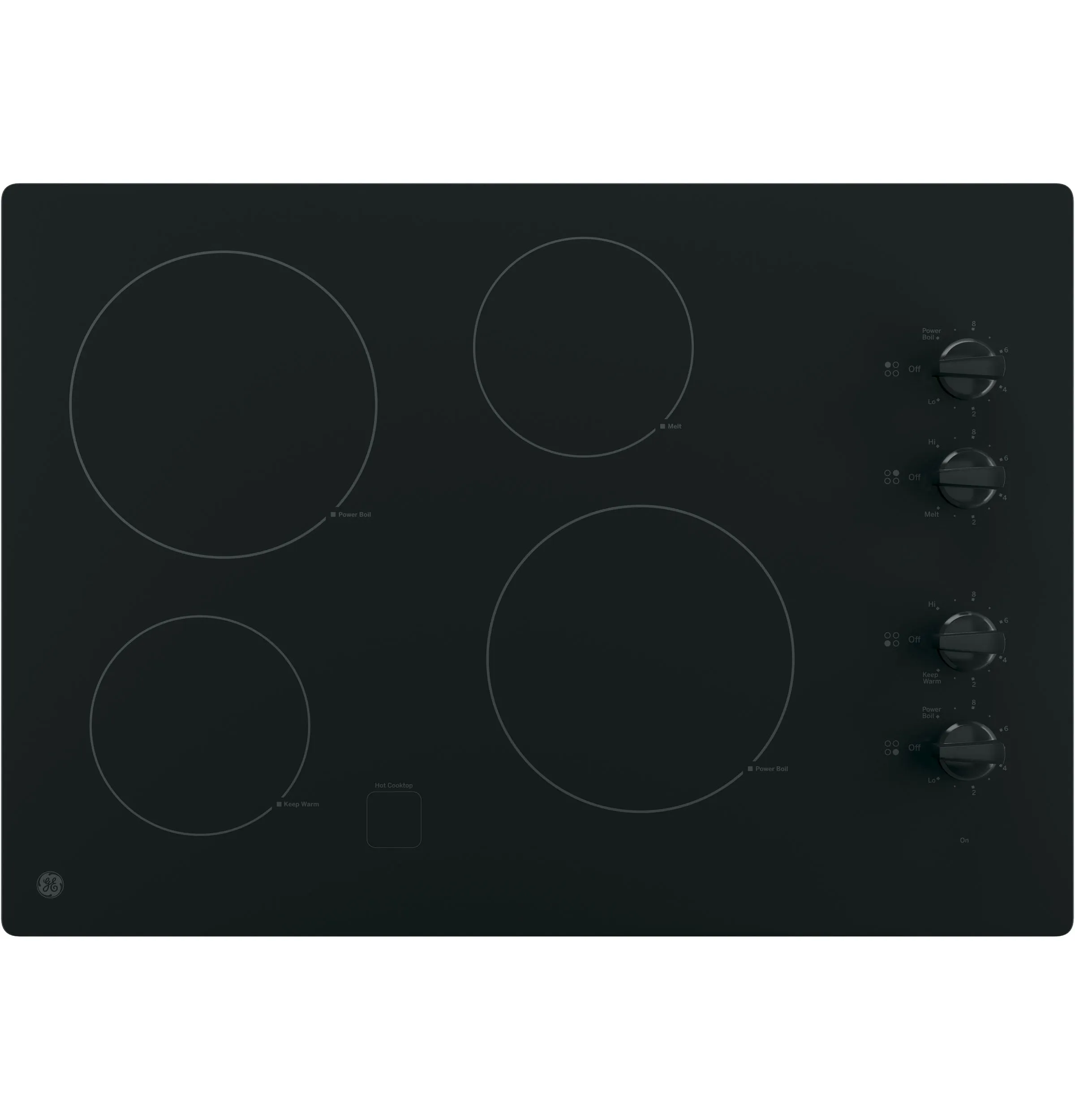 JP3030DWBB GE® 30" Built-In Knob Control Electric Cooktop