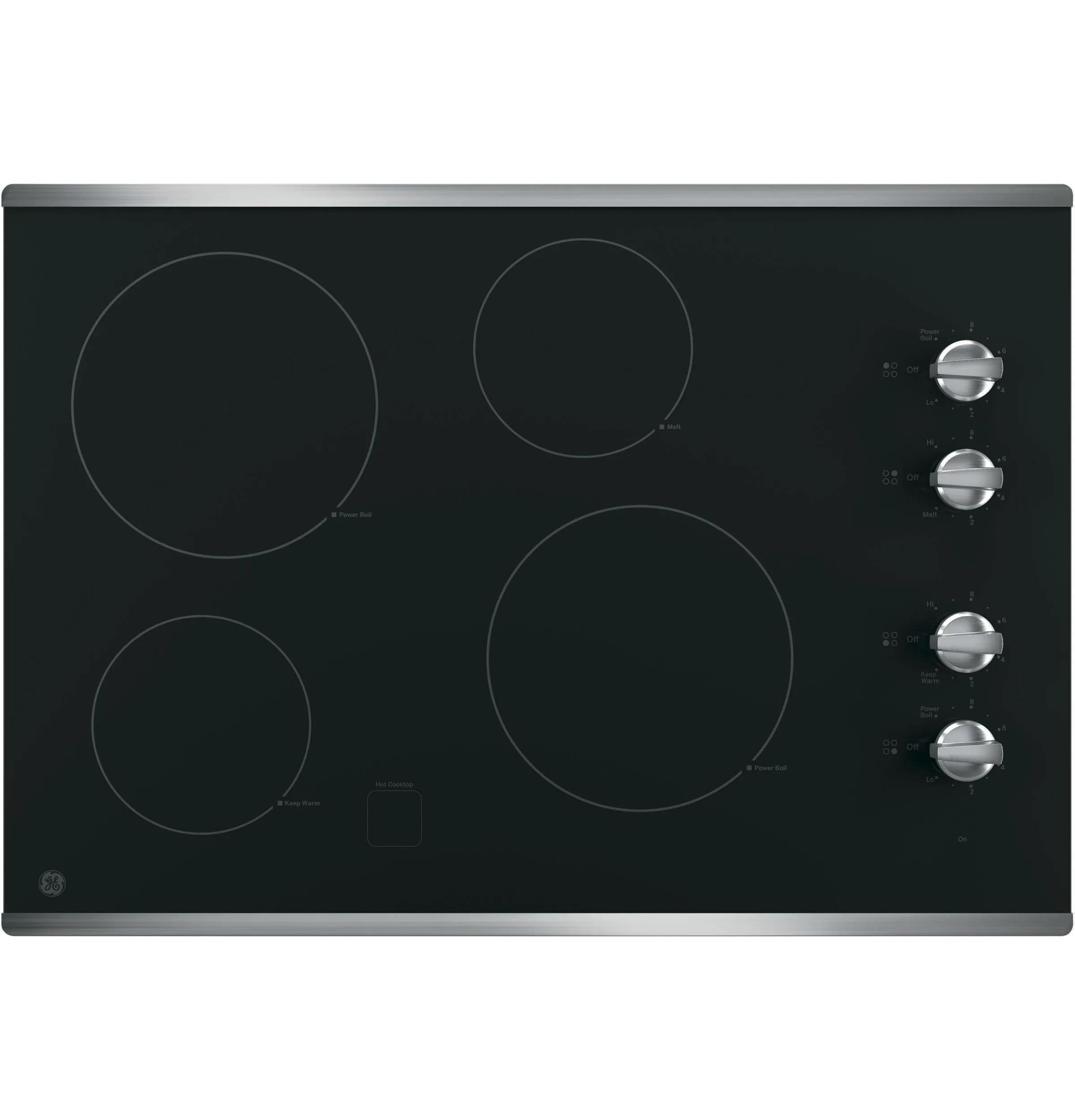 JP3030SWSS GE® 30" Built-In Knob Control Electric Cooktop