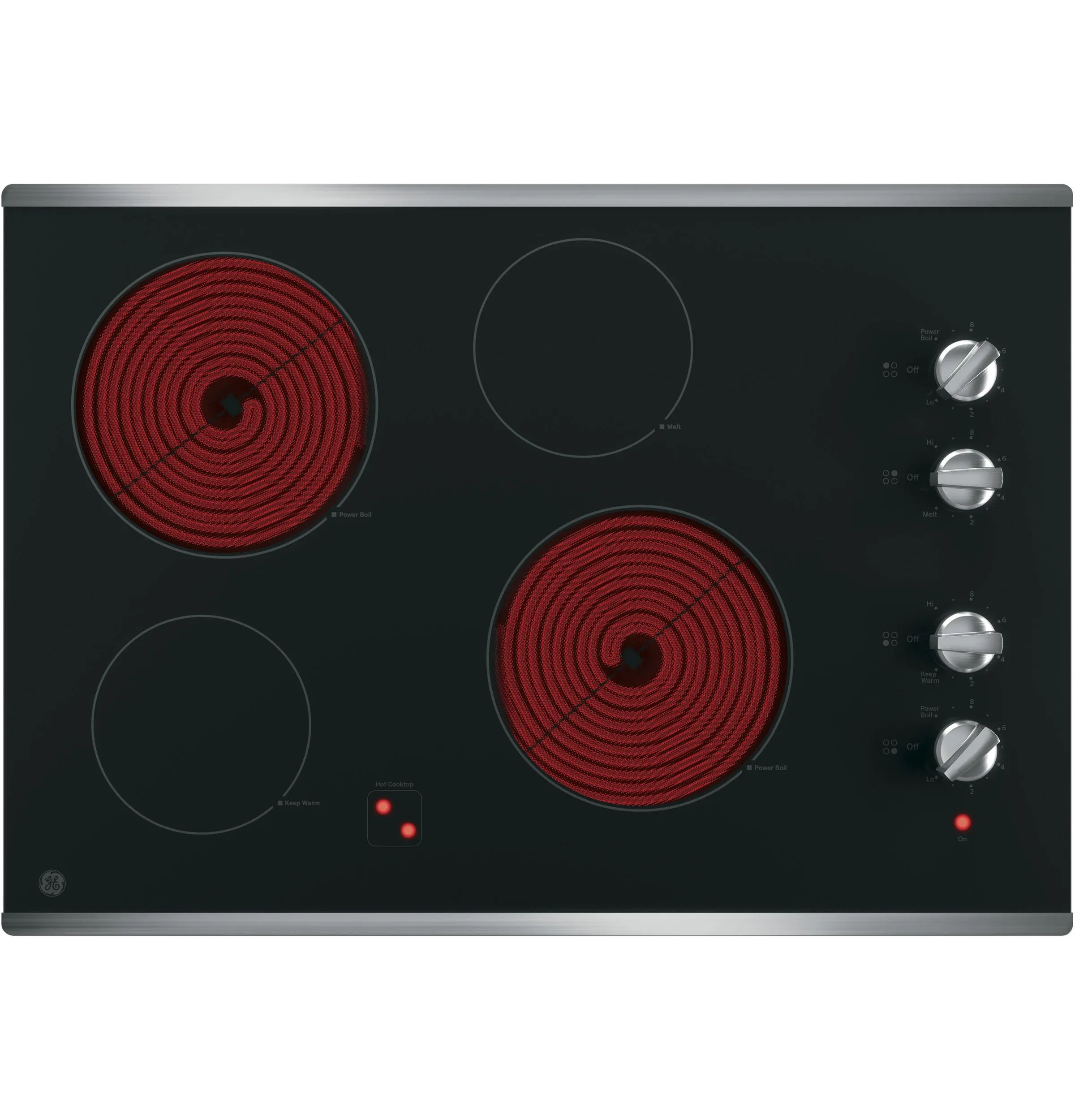 JP3030SWSS GE® 30" Built-In Knob Control Electric Cooktop