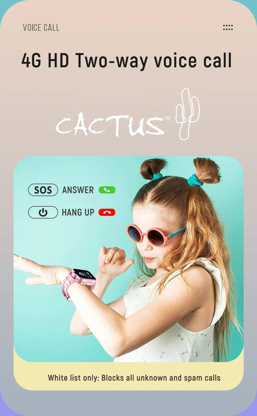 Kidocall - 4G Smartwatch, Phone & GPS Tracking for Kids - Pink