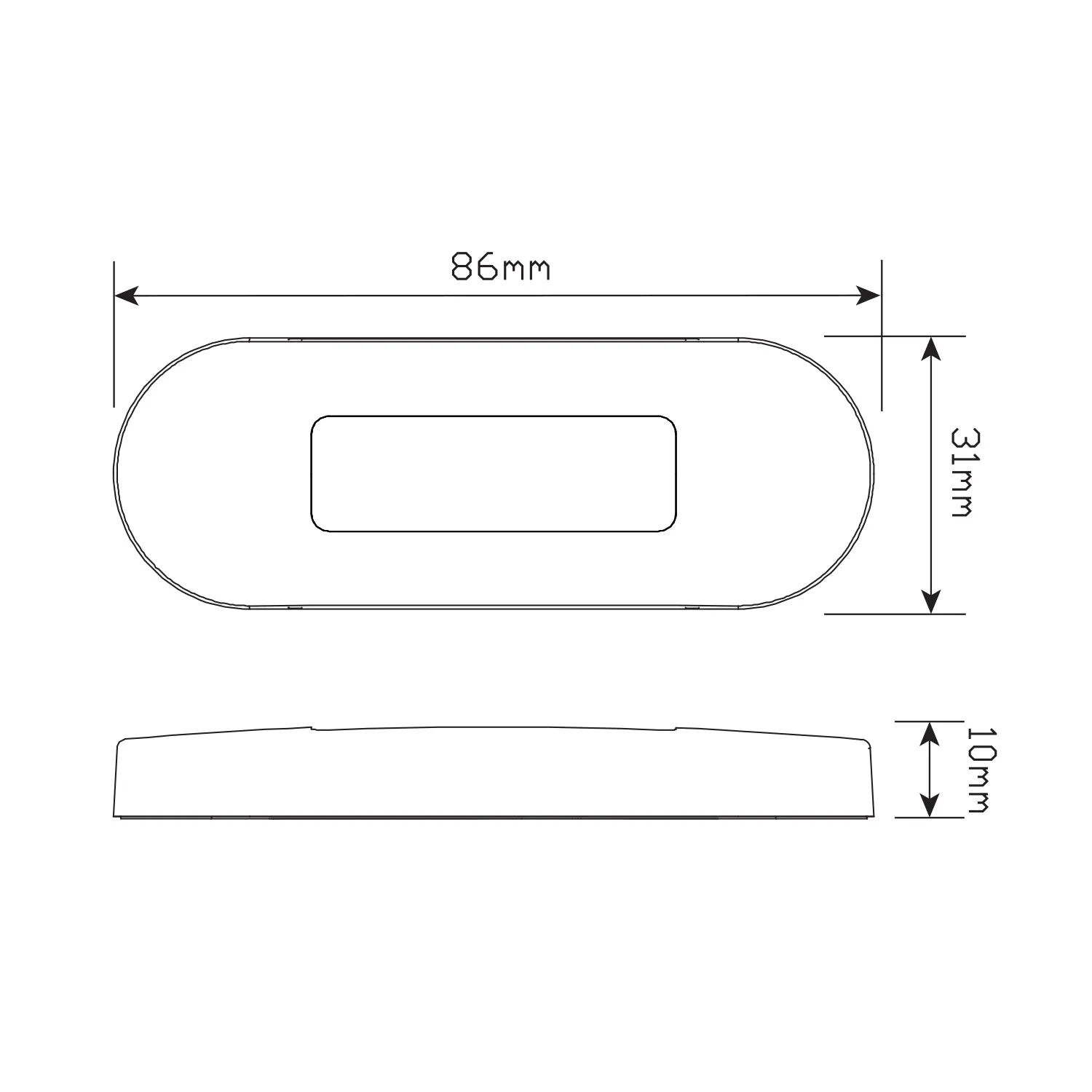 LED Autolamps 86AM LED Amber Side Marker Lamp with Clear Lens and Coloured LEDs - Brushed Steel Bezel