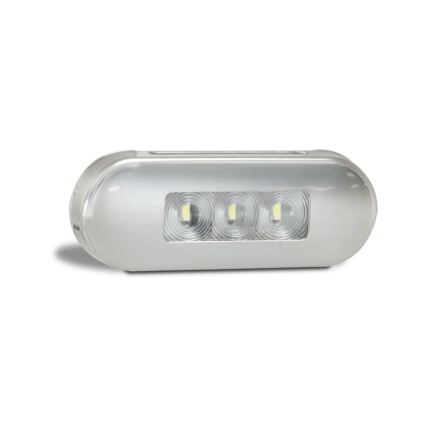 LED Autolamps 86AM LED Amber Side Marker Lamp with Clear Lens and Coloured LEDs - Brushed Steel Bezel