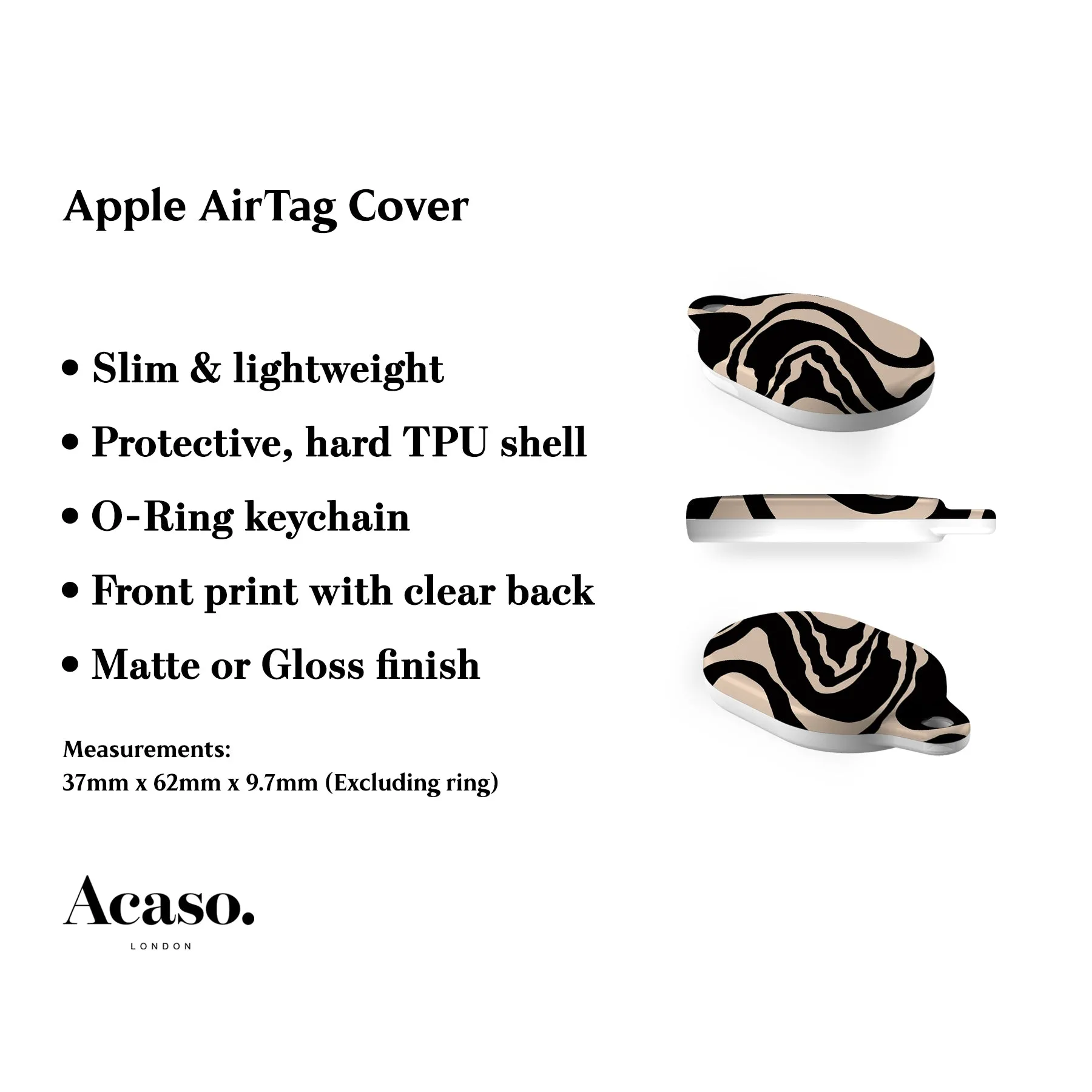 Liquid Marble AirTag Holder