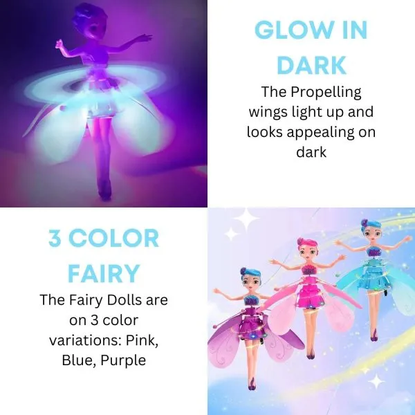 Magical Flying Fairy Doll,hand Sensor Control / Sky Dancers Flying Toy, (random Color)