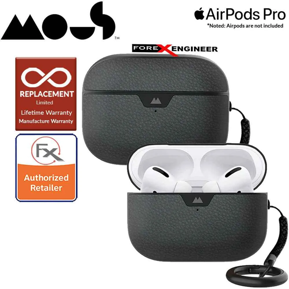 Mous for Airpods Pro Case - Comes with Carabiner Keychain - Black Leather Colour ( Barcode : 5060624483141 )