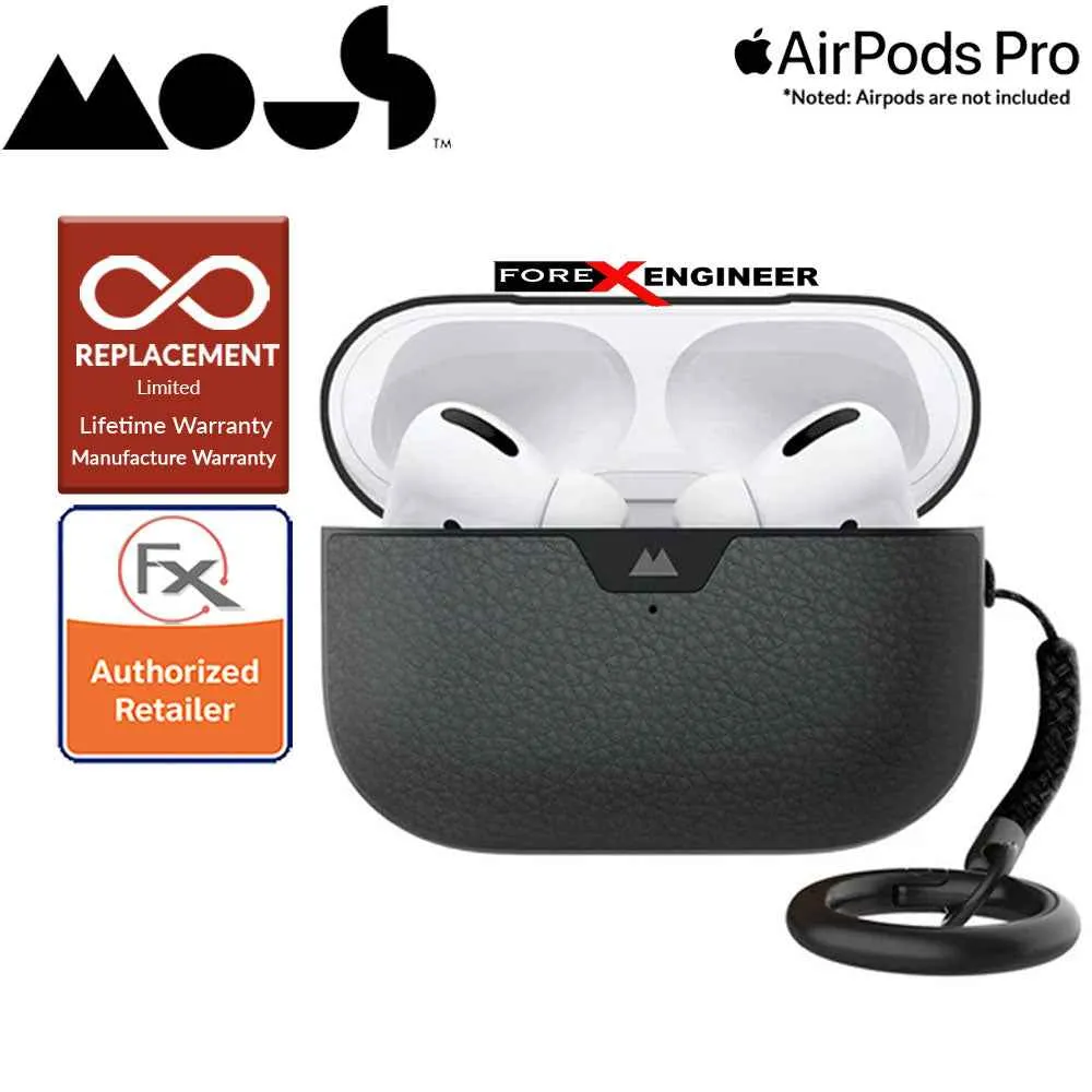 Mous for Airpods Pro Case - Comes with Carabiner Keychain - Black Leather Colour ( Barcode : 5060624483141 )