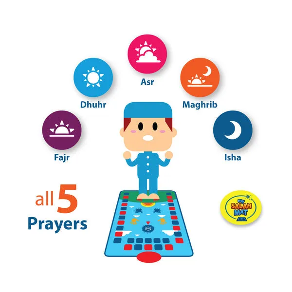 My Salah Mat - Interactive Prayer Mat - Kids Blue