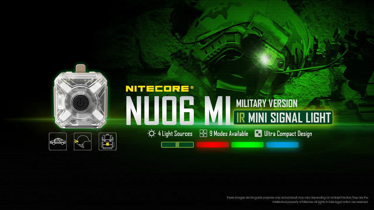 Nitecore NU06-MI Signal & Safety Light w/ Infrared  (Red/Green/Blue/IR | USB-C Rechargeable)