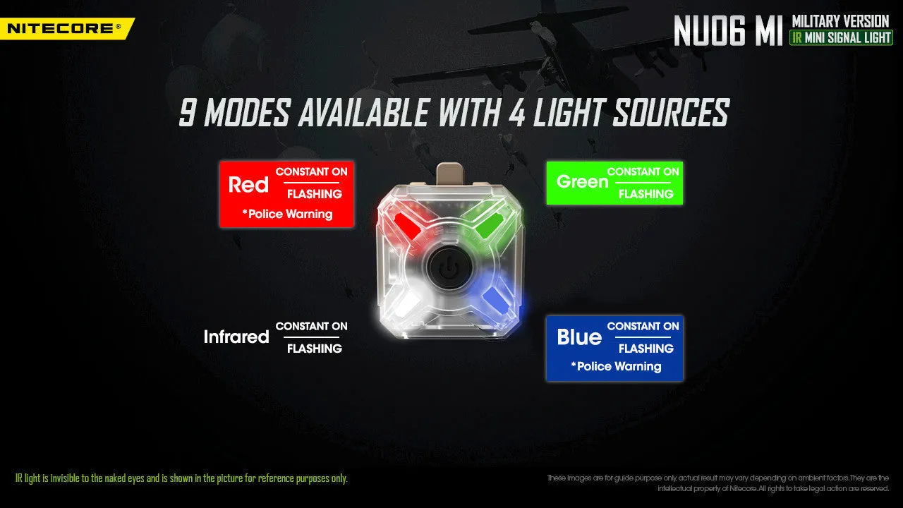 Nitecore NU06-MI Signal & Safety Light w/ Infrared  (Red/Green/Blue/IR | USB-C Rechargeable)