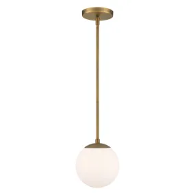 Niveous 7 In LED Pendant Light Brass Finish
