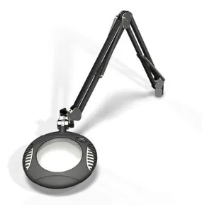 OC White 42300-4-CH Green-Lite&trade; LED Magnifier with 6" Round, 4 Diopter Lens & Screw Base, Charcoal