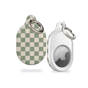 Pale Green Checkers AirTag Holder