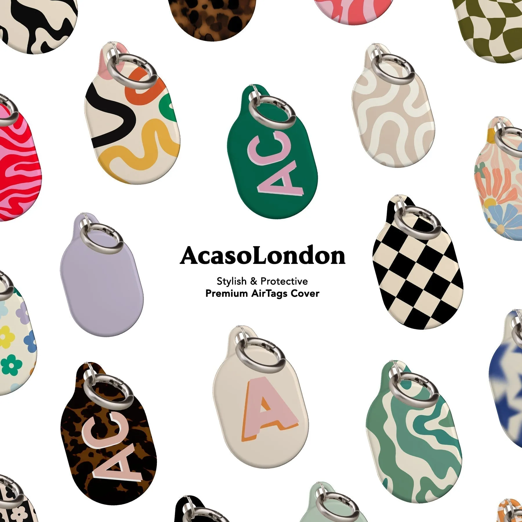Personalised Beige AirTag Holder