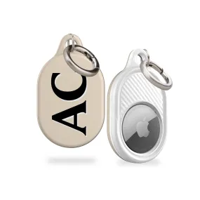 Personalised Beige AirTag Holder