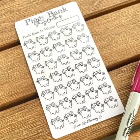Piggy Bank Savings Challenge Cards