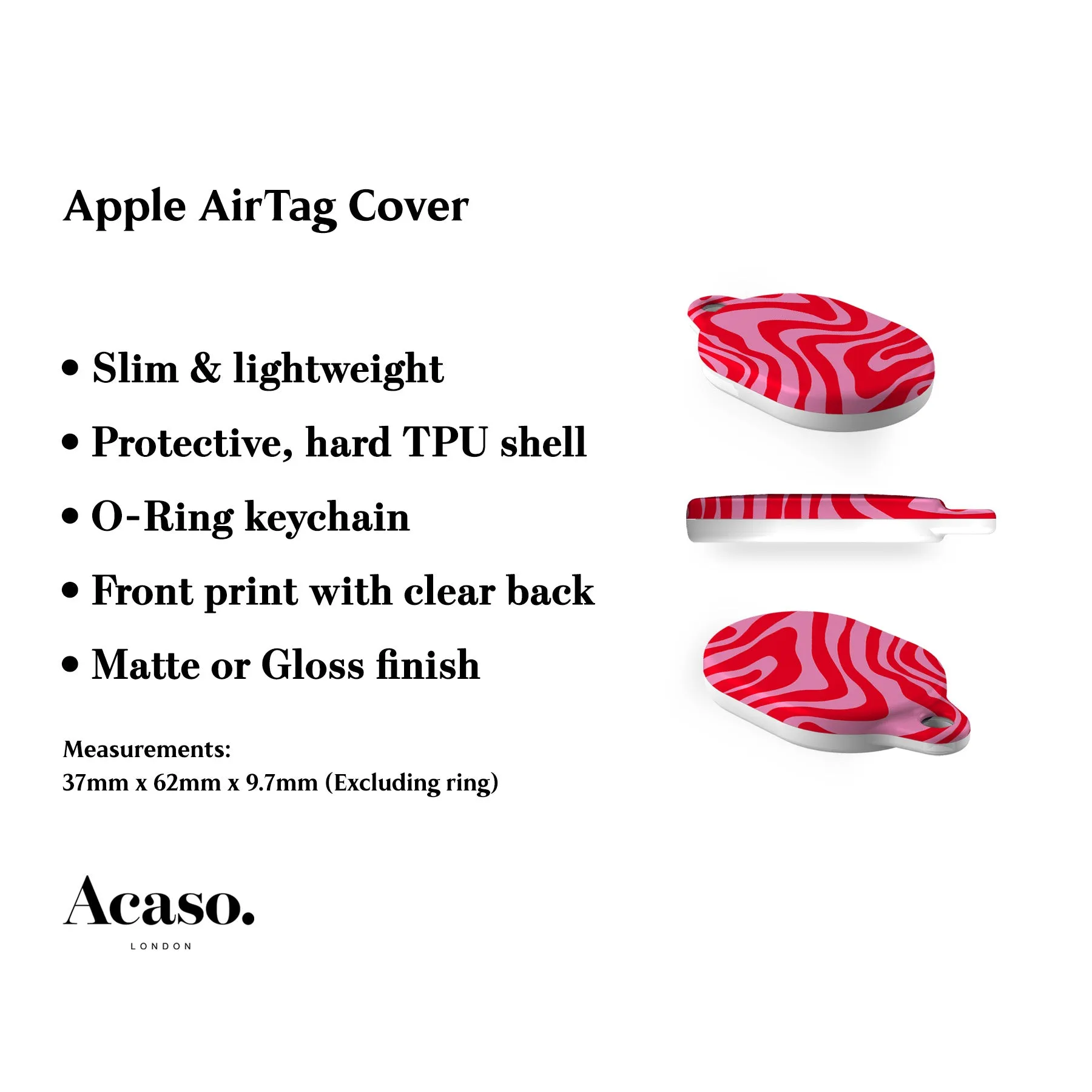 Pink Groovy AirTag Holder