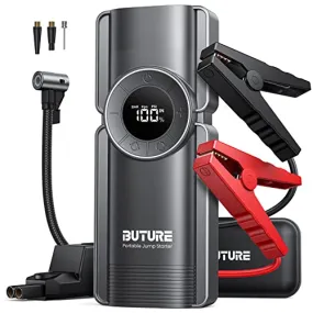 Portable Car Jump Starter with Air Compressor, BUTURE 150PSI 2500A Car Battery Jump Starter Battery Pack (8.5 Gas/8.0L Diesel), Safe Car Jumper Starter Portable Jump Box with Display, Emergency Light