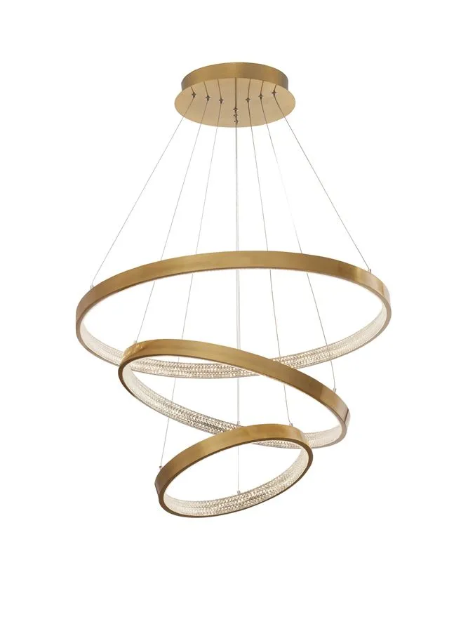 PRE Dimmable Gold & Acrylic Tripple Ring Pendant - ID 10064